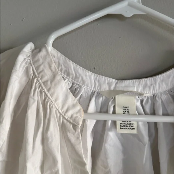 H&M White Button-Front Peasant Blouse - Picture 3 of 4